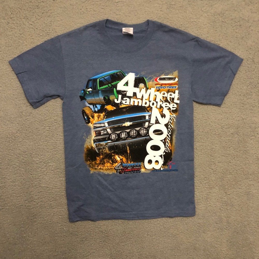VTG 2008 4 Wheel Jamboree Nationals 4x4 Tour Shirt Small‎ Blue Chevy Truck